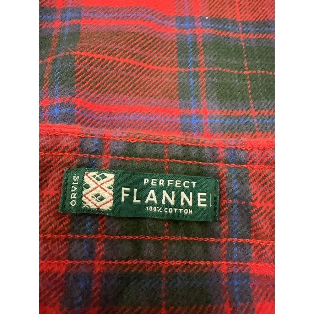 Orvis Perfect Flannel Shirt Mens Large Red Plaid Long Sleeve Button Up - Picture 5 of 11